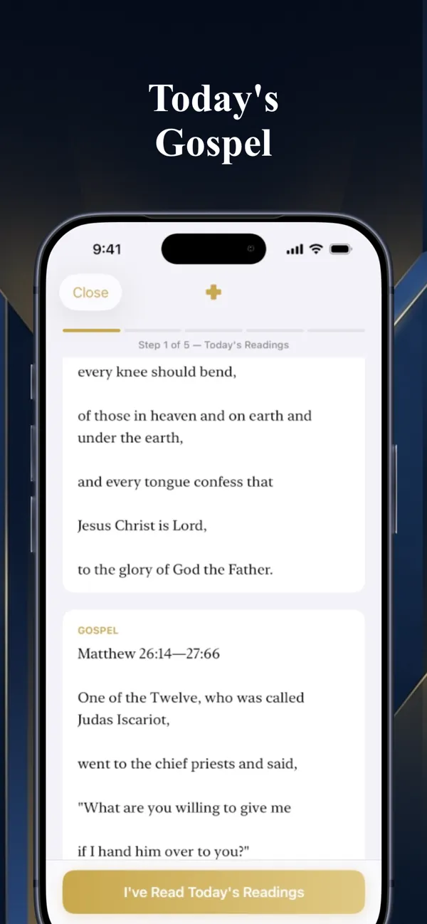 First Light daily Gospel screen